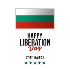 Bulgaria liberation day greeting card vector