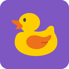Duck Multicolor Round Corner Flat Icon