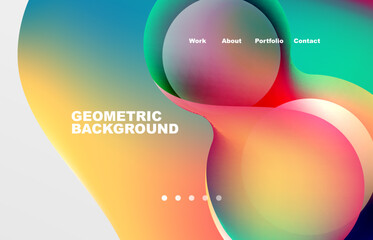Abstract liquid background for your landing page design. Web page for website or mobile app wallpaper
