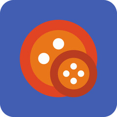 Button Multicolor Round Corner Flat Icon