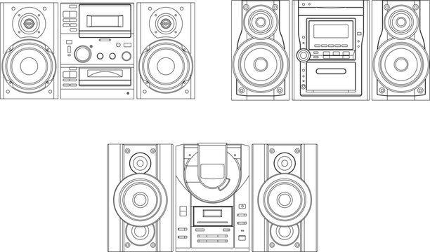 Big spaker home theater illustration vector sketch