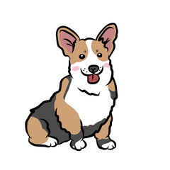 Corgi dog cartoon vector illustration