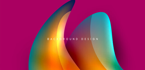 Fluid color liquid 3d elements abstract background