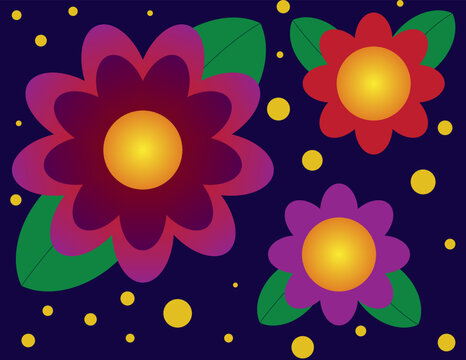 pattern with red and purple flowers
