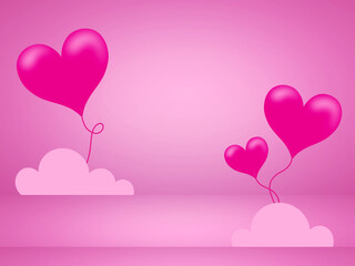 Fototapeta na wymiar Valentines Day Heart Background Illustration