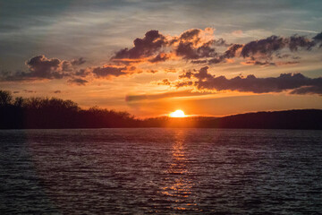 sunset over the lake