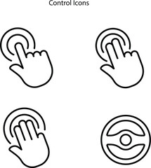 control line icon. control sign with hand icon, control sign outline editable stroke icon.