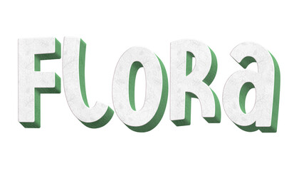 Spring concept Flora 3d text cutout