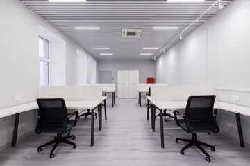 Empty office after renovation with new furniture