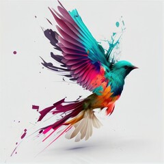 Fototapeta premium Colorful Flying Bird Generative AI