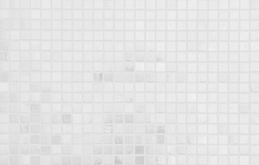 White or gray ceramic wall and floor tiles abstract background. Design geometric mosaic texture decoration of the bedroom.	