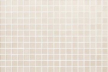 Cream light ceramic wall chequered and floor tiles mosaic background in bathroom.	