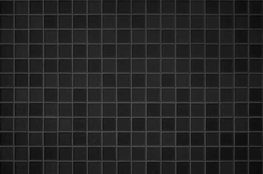 Black tile high resolution real photo. Brick seamless pattern texture square floor ceramic tiles interior room background.