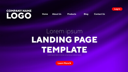 Abstract modern technology Landing page template, flowing line digital technology, smooth particle wave, big data techno design concept background wallpaper, Annual reports, flyer, poster, cover. EPS