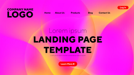 Abstract modern technology Landing page template, flowing line digital technology, smooth particle wave, big data techno design concept background wallpaper, Annual reports, flyer, poster, cover. EPS