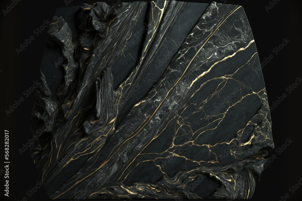 Poster texture of black stone with marbling. huge size with high resolution. generative ai
