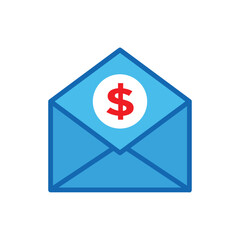 e mail, envelope icon color vector illustration design logo template flat style trendy collection