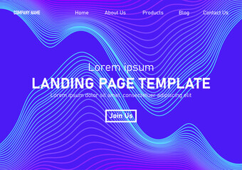 Abstract modern technology Landing page template, flowing line digital technology, smooth particle wave, big data techno design concept background wallpaper, Annual reports, flyer, poster, cover. EPS