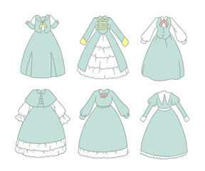 ミントのワンピースのイラストセット © みそ しじみ