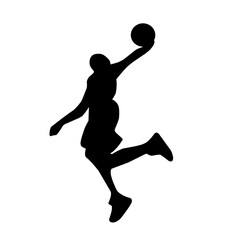 Fototapeta na wymiar Basketball players silhouettes