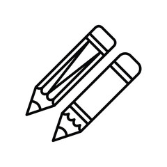 pencil icon vector line  illustration design logo template flat style trendy collection