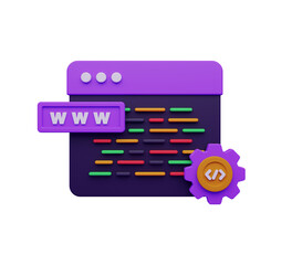 3d Coding or programming iocn with syntac code