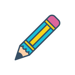 pencil icon color vector illustration design logo template flat style trendy collection