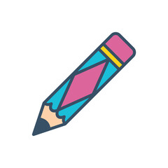 pencil icon color vector illustration design logo template flat style trendy collection