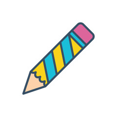 pencil icon color vector illustration design logo template flat style trendy collection