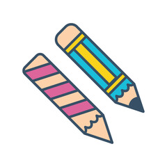pencil icon color vector illustration design logo template flat style trendy collection