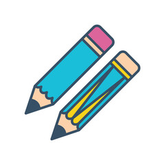 pencil icon color vector illustration design logo template flat style trendy collection