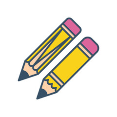 pencil icon color vector illustration design logo template flat style trendy collection