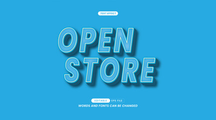 Editable Text Effect - Open Store Tagline with Background