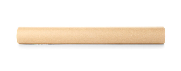 Roll of baking paper on white background