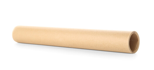 Roll of baking paper on white background