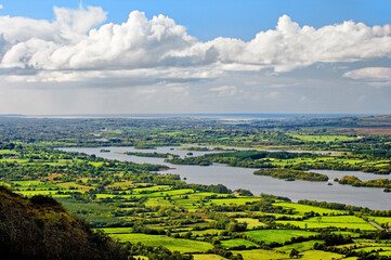 Lower Lough Erne from Cliffs of Magho looking west over County Fermanagh near Beleek Enniskillen...
