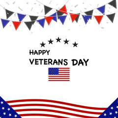 Obraz premium Happy Veterans day on transparent background.