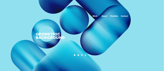 Abstract circles and round shapes landing page background. Vector Illustration For Wallpaper, Banner, Background, Card, Book Illustration, landing page. Pattern design concept