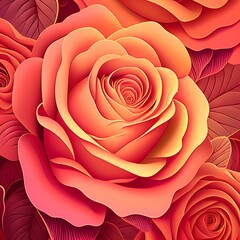 Rose red and pink background. generative AI