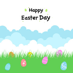 Happy Easter on transparent background.