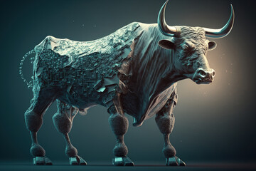 Obraz premium bull market investment of money. How to trade in a risk assessment scenario. The efficiency of the portfolio received financial allocation. An investor may receive more dividends and capital gains