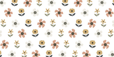 Simple flower pattern in trendy background design