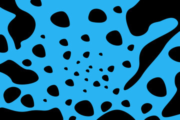 Plakat Abstract blue background with black spot pattern