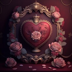 Valentines Day Artistic Rococo for a Beautiful background (generative AI)