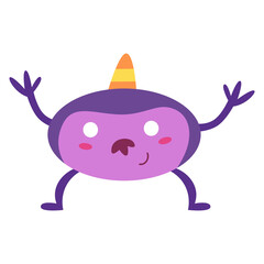 purple cute monster