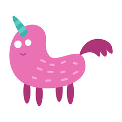 pink pony horse in cute cartoon
