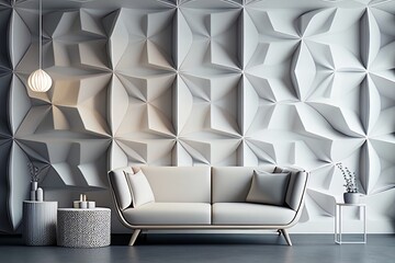 Fashionable 3D Render of Modern Wall Design