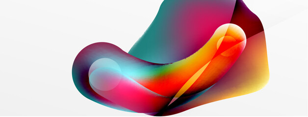 Fluid abstract background. Liquid color gradients composition. Round shapes and circle flowing design for wallpaper, banner, background or landing