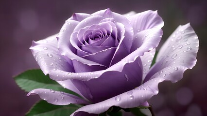 Close-up Of Pink Roses Blooming Outdoors with dew after rain and water droplets,Generative AI