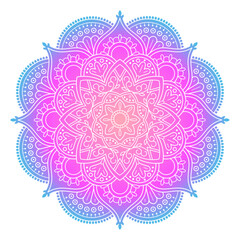 Mandala on white background. Round Ornament Pattern. Indian. Arabic, Islam ornament, Buddhism culture symbol